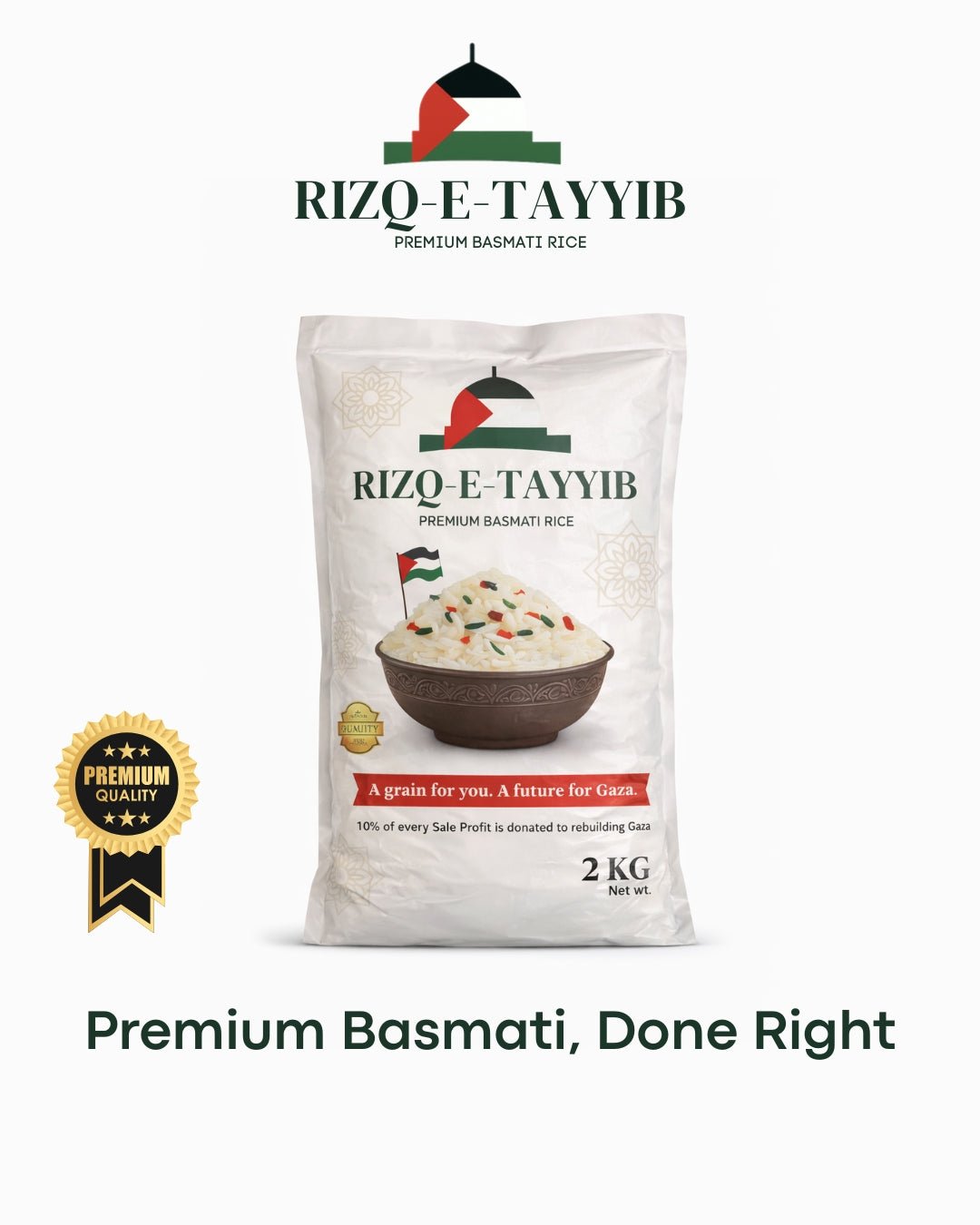 Rizq - e - Tayyib Premium Basmati Rice 2kg - Rizq - E - Tayyib
